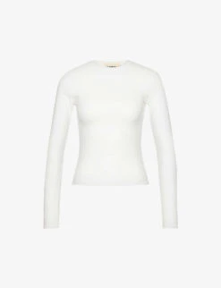 Slim-fit Brand-embroidered Stretch-cotton Top