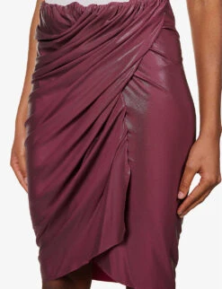 Vered Draped Slim-fit Stretch-jersey Midi Skirt -Ted Baker Store R04111579 MAGENTA ALT04
