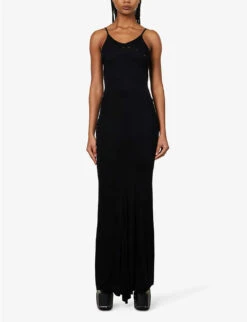 Scoop-neck Raw-hem Jersey Maxi Dress -Ted Baker Store R04111584 BLACK ALT02