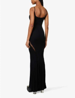 Scoop-neck Raw-hem Jersey Maxi Dress -Ted Baker Store R04111584 BLACK ALT03