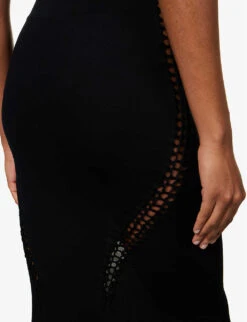 Scoop-neck Raw-hem Jersey Maxi Dress -Ted Baker Store R04111584 BLACK ALT05