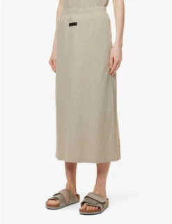 ESSENTIALS Brand-tab Cotton Midi Skirt -Ted Baker Store R04111611 SEAL ALT02