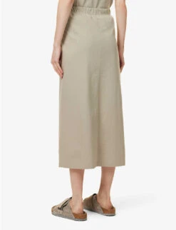 ESSENTIALS Brand-tab Cotton Midi Skirt -Ted Baker Store R04111611 SEAL ALT03