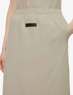 ESSENTIALS Brand-tab Cotton Midi Skirt -Ted Baker Store R04111611 SEAL ALT04