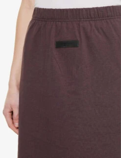 ESSENTIALS Brand-badge Cotton-jersey Midi Skirt -Ted Baker Store R04111628 PLUM ALT04