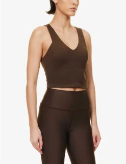 Real V-neck Stretch-woven Tank Top -Ted Baker Store R04111675 ESPRESSO ALT02