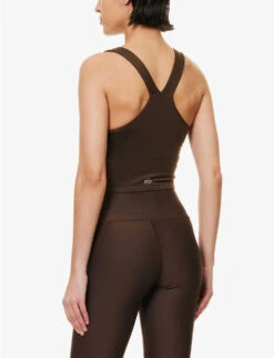 Real V-neck Stretch-woven Tank Top -Ted Baker Store R04111675 ESPRESSO ALT03