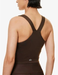 Real V-neck Stretch-woven Tank Top -Ted Baker Store R04111675 ESPRESSO ALT04