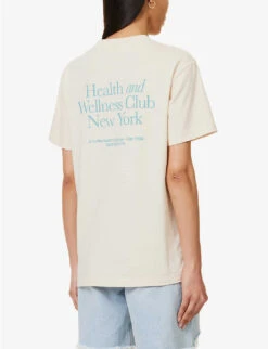 Health And Wellness Club Logo-print Cotton-jersey T-shirt -Ted Baker Store R04115916 CREAMPARADISE ALT03