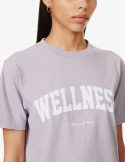 Wellness Ivy Logo-print Cotton-jersey T-shirt -Ted Baker Store R04115917 FADEDLILACWHITE ALT04