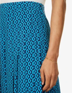 ME AND EM Geometric-print Woven Maxi Skirt -Ted Baker Store R04117213 NAVYTURQUOISE ALT05