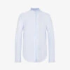 ME AND EM Pinstripe Pleated-trim Stretch-cotton Blend Shirt -Ted Baker Store R04117216 BLUEWHITE M