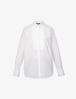 ME AND EM Striped Pleated-panel Organic-cotton Shirt