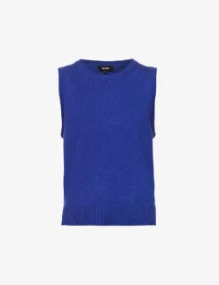 ME AND EM Scoop-neck Ribbed-trims Wool And Cashmere-blend Top