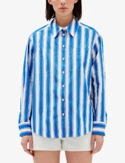CLAUDIE PIERLOT Oversized Striped Cotton Shirt -Ted Baker Store R04118065 DIVERS ALT04