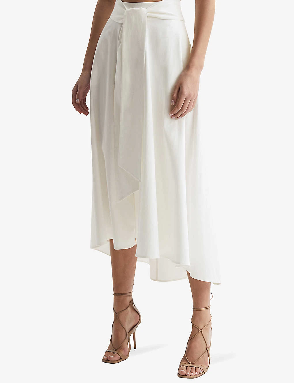 Reiss Rebecca Asymmetric-hem Stretch-cotton Midi Skirt 7 Reiss Rebecca Asymmetric-hem Stretch-cotton Midi Skirt - Image 5