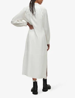 AllSaints Clanetta Tied-waist Woven Shirt Midi Dress -Ted Baker Store R04119008 OFFWHITE ALT03