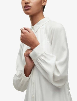 AllSaints Clanetta Tied-waist Woven Shirt Midi Dress -Ted Baker Store R04119008 OFFWHITE ALT04