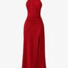 Zanab Halter-neck Thigh-split Woven Maxi Dress 1 Zanab Halter-neck Thigh-split Woven Maxi Dress -Ted Baker Store R04120636 REDROSE M