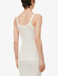 Bottega Veneta Semi-sheer Cotton-blend Knitted Top -Ted Baker Store R04121126 CHALK ALT03