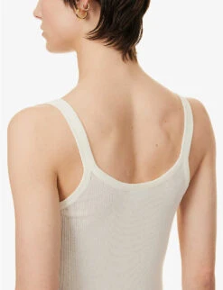 Bottega Veneta Semi-sheer Cotton-blend Knitted Top -Ted Baker Store R04121126 CHALK ALT04