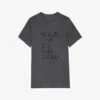 Zadig & Voltaire Bella Crystal-embellished Cotton-jersey T-shirt -Ted Baker Store R04121841 CARBONE M