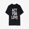 Zadig & Voltaire Brooxs Act For Love Slogan-print Cotton-jersey T-shirt -Ted Baker Store R04121842 NOIR M