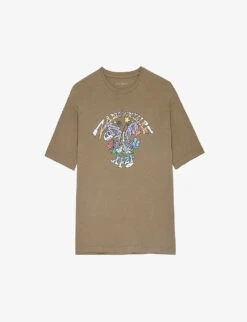 Zadig & Voltaire Suzy Crystal-embellished Cotton-jersey T-shirt