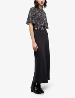 THE KOOPLES Rhinestone-embellished Satin Maxi Dress -Ted Baker Store R04122987 BLA01 ALT02