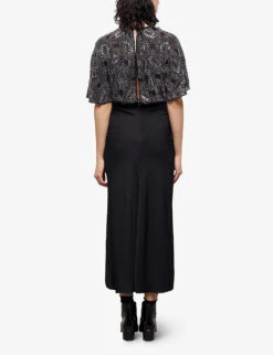 THE KOOPLES Rhinestone-embellished Satin Maxi Dress -Ted Baker Store R04122987 BLA01 ALT03