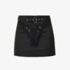 Thong-appliqué Mid-rise Woven Mini Skirt -Ted Baker Store R04123230 BLACK M