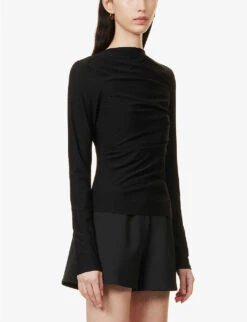 Selma High-neck Stretch-jersey Top -Ted Baker Store R04124859 BLACK ALT02