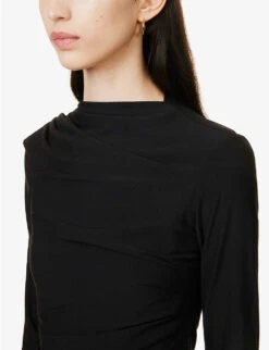 Selma High-neck Stretch-jersey Top -Ted Baker Store R04124859 BLACK ALT04