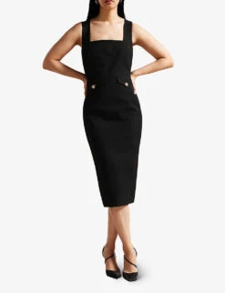 Ted Baker Josiaa Square-neck Sleeveless Stretch-woven Midi Dress -Ted Baker Store R04125131 BLACK ALT01