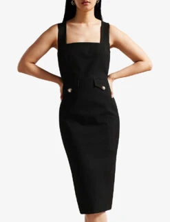 Ted Baker Josiaa Square-neck Sleeveless Stretch-woven Midi Dress -Ted Baker Store R04125131 BLACK ALT02