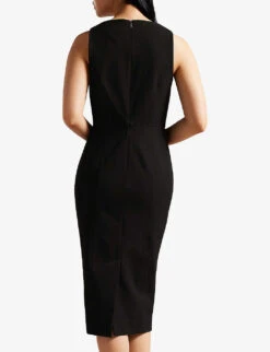 Ted Baker Josiaa Square-neck Sleeveless Stretch-woven Midi Dress -Ted Baker Store R04125131 BLACK ALT03