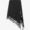 STELLA MCCARTNEY Asymmetric-hem Lace-embroidered Woven-blend Mini Skirt
