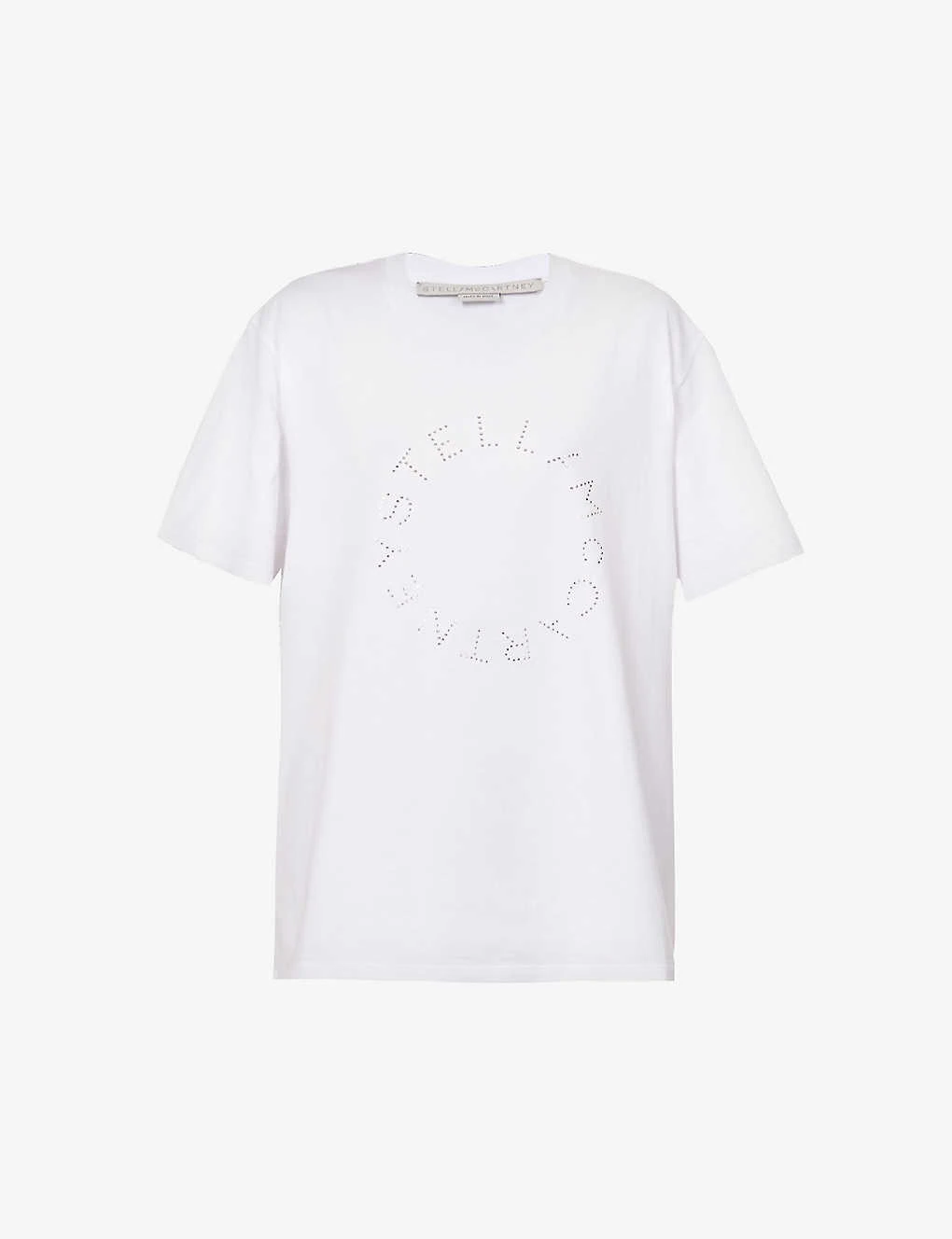 STELLA MCCARTNEY Rhinestone-embellished Brand-print Cotton T-shirt 3 STELLA MCCARTNEY Rhinestone-embellished Brand-print Cotton T-shirt
