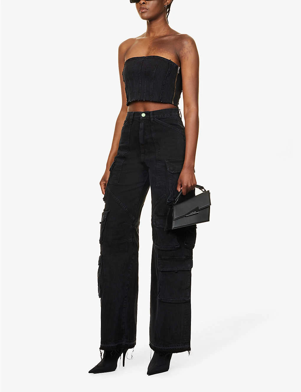 Hudson X Zoe Costello Stevie Cropped Stretch-denim Corset Top 4 Hudson X Zoe Costello Stevie Cropped Stretch-denim Corset Top - Image 2