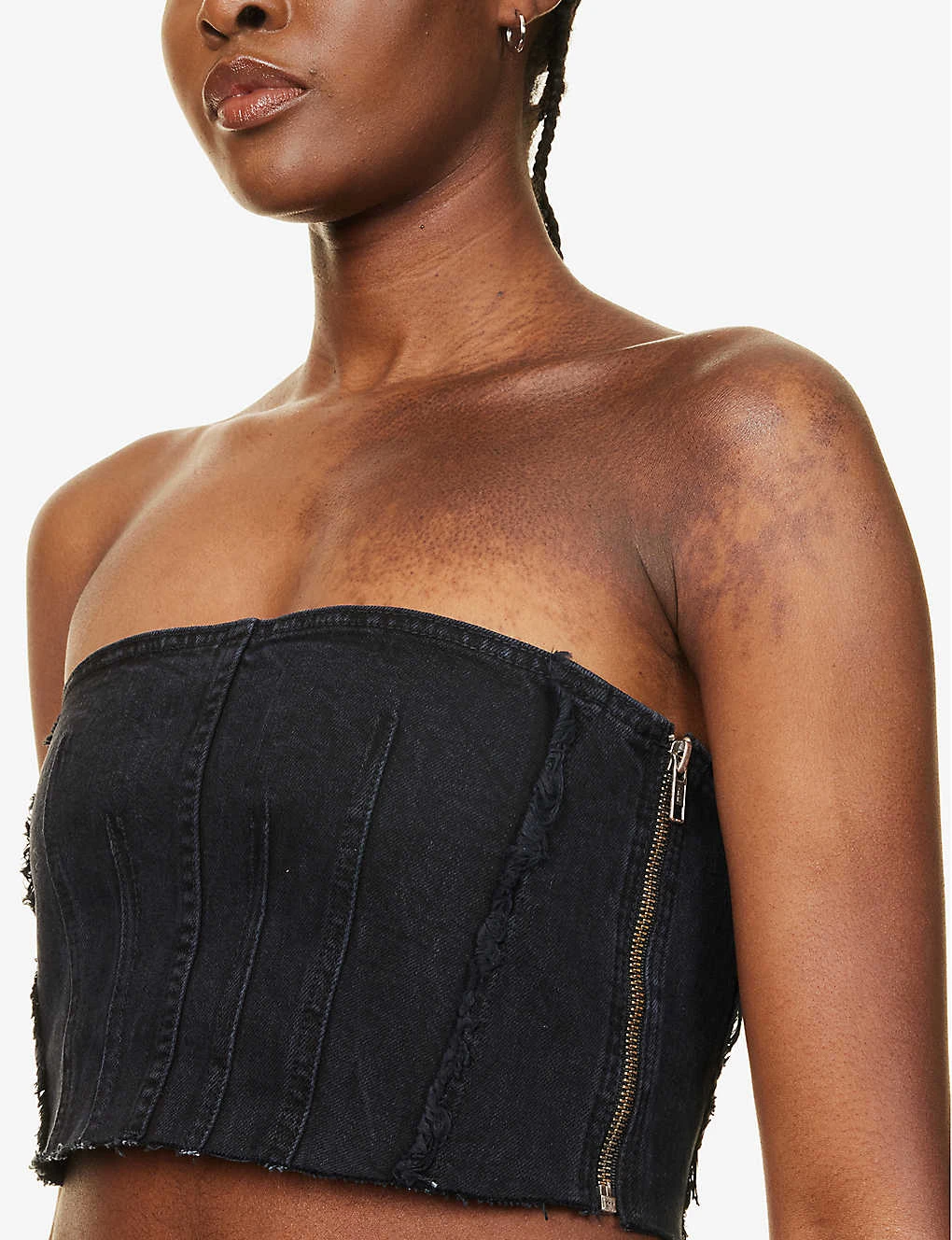 Hudson X Zoe Costello Stevie Cropped Stretch-denim Corset Top 7 Hudson X Zoe Costello Stevie Cropped Stretch-denim Corset Top - Image 5