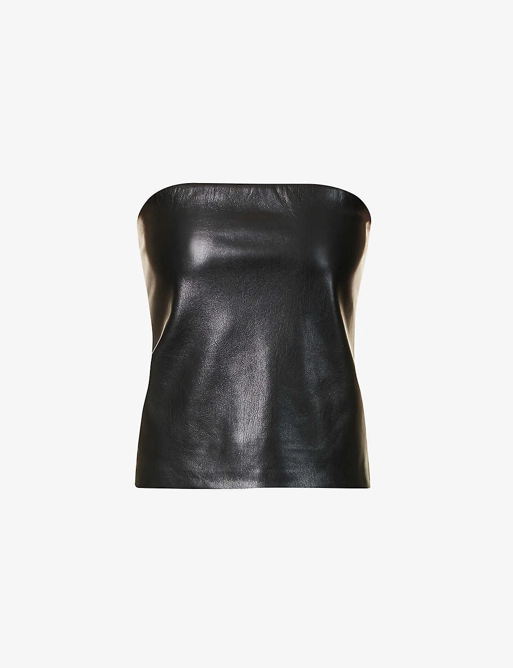 GOOD AMERICAN Straight-neck Slim-fit Faux-leather Top 3 GOOD AMERICAN Straight-neck Slim-fit Faux-leather Top