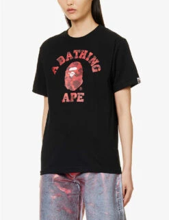 Camo College Graphic-print Cotton-jersey T-shirt -Ted Baker Store R04126036 BLACKXRED ALT02