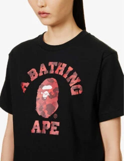 Camo College Graphic-print Cotton-jersey T-shirt -Ted Baker Store R04126036 BLACKXRED ALT04