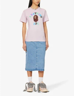 College Logo-print Cotton-jersey T-shirt -Ted Baker Store R04126037 PURPLE ALT01