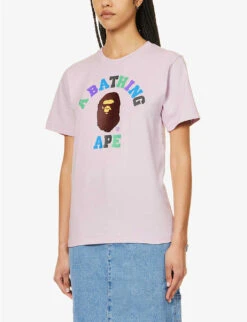 College Logo-print Cotton-jersey T-shirt -Ted Baker Store R04126037 PURPLE ALT02