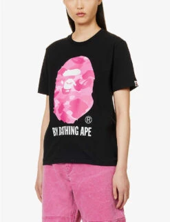 Camouflage-print Brand-patch Cotton-jersey T-shirt -Ted Baker Store R04126054 BLACKXYELLOW ALT02