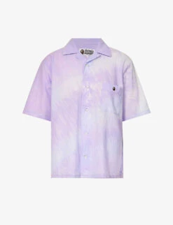 Logo-appliqué Graphic-pattern Cotton Shirt