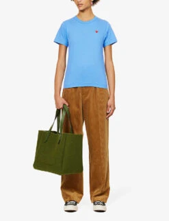 Comme Des Garçons Play Logo-embroidered Cotton-jersey T-shirt -Ted Baker Store R04126226 BLUE ALT01