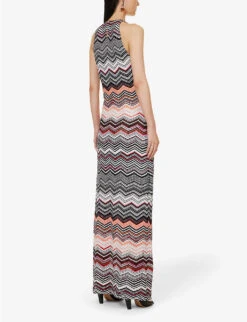 Missoni Chevron-print Sequin-embellished Knitted Maxi Dress -Ted Baker Store R04127051 BLACKROSEWHITE ALT03