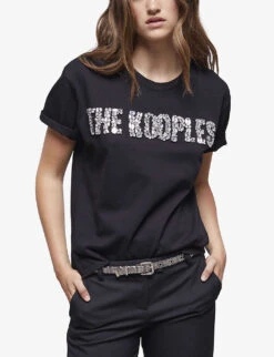 THE KOOPLES Logo-embellished Cotton T-shirt -Ted Baker Store R04127675 BLA01 ALT02